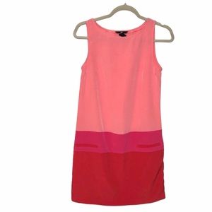H&M Pink Red Colorblock Sleeveless Dress